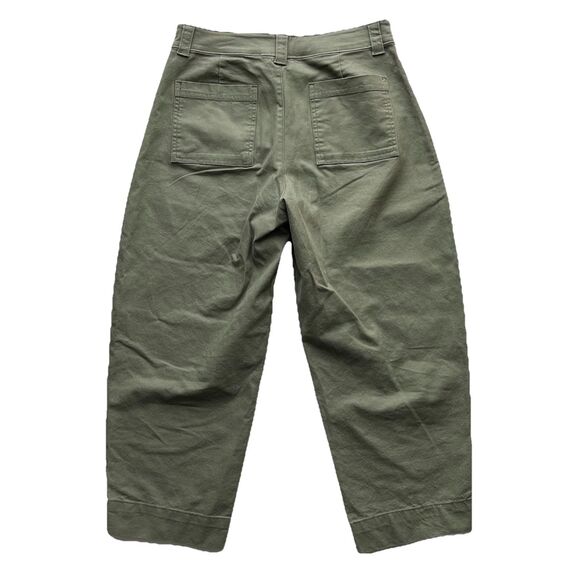 Old Navy High Waisted Barrel Leg Ankle Pants Canvas Size 4 Petite Stone Wall - Picture 6 of 13